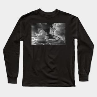 Clouds in the sky in black and white Long Sleeve T-Shirt